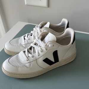 Veja White Sneakers with Black Logo